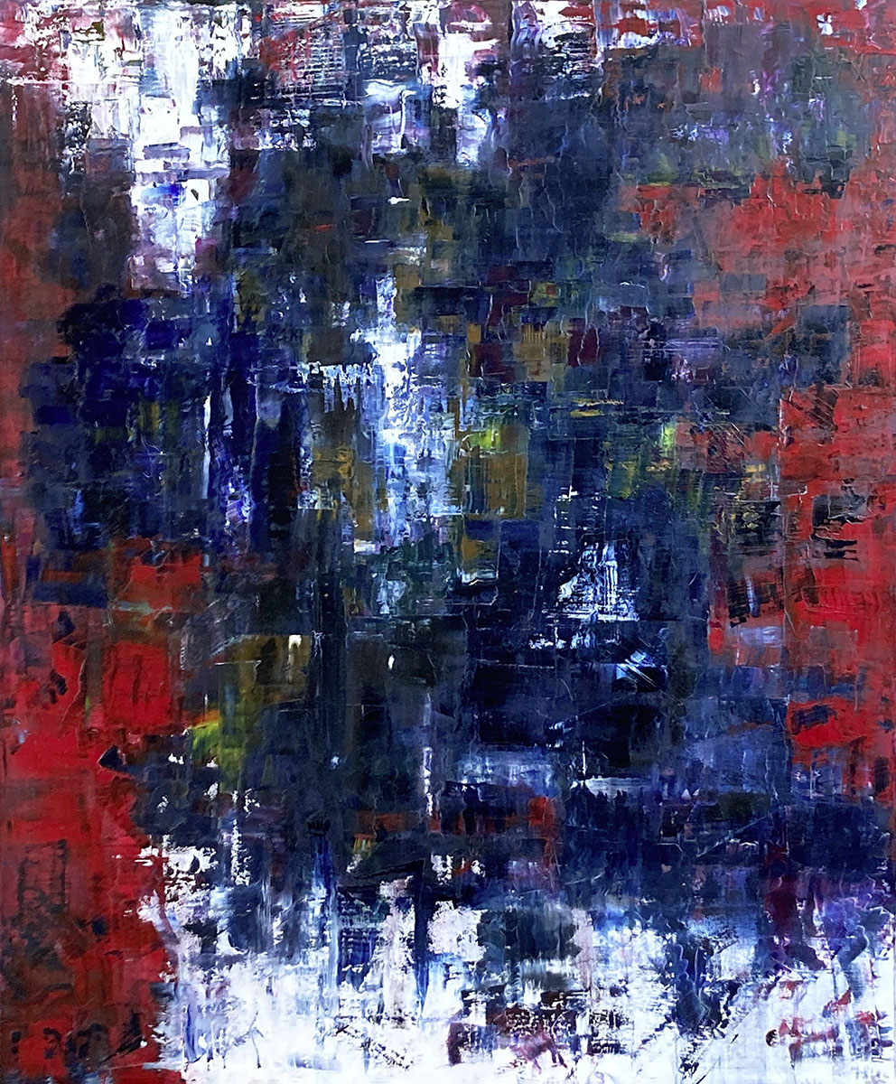 Blau-Rot-Weiß, Öl auf LW, 100x120